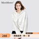 MeetMetro瑪依爾小香風(fēng)拼接衛(wèi)衣女2025秋裝新款時(shí)尚連帽寬松上衣 米白 S