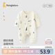 童泰（TONGTAI）嬰兒連體衣春秋季純棉寶寶衣服兒童家居服內衣哈衣爬服 藍色80cm
