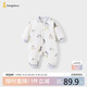 童泰（TONGTAI）嬰兒連體秋冬寶寶夾棉衣服兒童對開(kāi)爬服TS43D210-DS灰色73cm