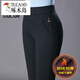 啄木鳥(niǎo)（TUCANO）中年媽a媽褲子女秋冬加絨加厚2025新款高腰彈力直筒休閑中年女褲 2101黑色松緊【加絨】 加厚 3XL 31 【125-135斤】