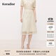 珂萊蒂爾2025年夏季新優(yōu)雅蕾絲半身裙女氣質(zhì)收腰A字裙時(shí)尚百搭裙 淡橙黃 M
