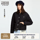 Teenie Weenie小熊女裝棉服2025年冬季新款燈芯絨撞色翻領(lǐng)棉衣外套 黑色 M