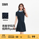 森馬（Semir）連衣裙女拼接格子假兩件學(xué)院風(fēng)2025新款夏季收腰polo裙鹽甜系 寶藍(lán)80700  M
