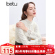 百圖betu女裝冬季新款毛衣半高領(lǐng)磨毛蕾絲彈力舒適毛衣女2411T52 米白 L