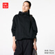 優(yōu)衣庫女裝防風(fēng)拉鏈連帽外套/內(nèi)里搖粒絨戶外防水472150 09 黑色 L /160/88A