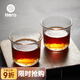 Hero 日式錘紋杯透明玻璃咖啡杯耐高溫茶杯防滑水杯手沖咖啡杯 90ml-日式錘紋杯-兩只裝
