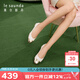 萊爾斯丹拼接通勤小香風(fēng)圓頭低跟女鞋羊皮單鞋5T18102 灰白+金色OWK 37