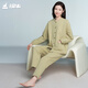 銅牛暖棉開(kāi)襟家居女套秋冬家居服套裝 新茶綠 L (170/95)
