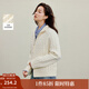 茵曼（INMAN）2025秋冬女裝新款休閑翻領(lǐng)絞花毛衣設計感拉鏈針織開(kāi)衫外套 米杏色 M