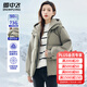 雪中飛羽絨服女士短款連帽春秋季輕薄拼接純色運動(dòng)潮流休閑百搭羽絨外套