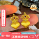 福來(lái)島黃金耳釘女古法金首飾足金手工緙絲城堡里的公主紅寶石耳飾 工費(fèi)：758元 4.38克