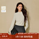 茵曼2025秋冬女裝新款鏤空磨毛蕾絲半高領(lǐng)T恤燈籠袖打底衫上衣 淺杏 M