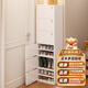 人文成家實(shí)木鞋柜家用門(mén)口入戶(hù)柜新款2025窄高立式收納儲物柜一體靠墻鞋架 【實(shí)木加厚加固】6門(mén)11層奶白色 實(shí)惠（自行組裝）