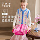 Little  Naive兒童背心秋冬季新款撞色提花女童外穿針織馬甲 白色 170