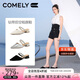 康莉（COMELY）羊皮包頭拖鞋女25年夏季粗跟法式兩穿涼拖尖頭穆勒鞋 米白色 38