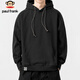 大嘴猴（paul frank）連帽衛衣男春秋季韓版休閑情侶套頭衫外套男裝上衣服 黑色 2XL