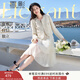 香影（xiangying）法式小香風(fēng)套裝女2025春秋季新款一整套搭配吊帶連衣裙兩件套 米色 M