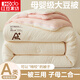 紅豆家紡大豆纖維子母被被子被芯冬被二合一拉鏈款加厚保暖秋冬被冬季棉被 米黃＋櫻花粉【7A抗菌大豆棉 輕盈貼身 柔軟觸感】 200x230cm子母被【子被約4斤+母被約8斤】