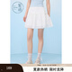 紫涵（ZIHAN）紫涵白色蕾絲花邊短裙女2025年夏季新款少女風(fēng)高腰半身a字仙女裙 本白 M