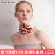 瑪麗亞·古琦（MARJA KURKI）絲巾真絲小方巾女禮盒裝 桑蠶絲方巾領(lǐng)巾 絲綢禮物 木珠 橙色