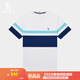 哈吉斯（HAZZYS）男裝 2025夏季新款撞色條紋上衣【3A抗菌】短袖T恤男ASTZE0CBEE8 白色WT M （170/92A 46）