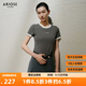 艾諾絲雅詩(shī)【商場(chǎng)同款】2025夏季新品休閑短袖字母圓領(lǐng)T恤上衣女40516125 煙草灰 S