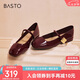 百思圖【喬欣同款】莫奈花園法式瑪麗珍M3173AQ5紅色 37