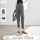 對白【微錐九分】灰色通勤西裝褲女2025秋新小個(gè)子直腿顯瘦休閑褲 云霧灰 L