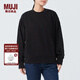 無(wú)印良品（MUJI）女式 毛圈 運動(dòng)衫 女士衛衣外套女款春秋 BBQ92C4S 黑色 L (165/88A)