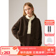 ELLE KIDS童裝 牛角扣毛衣開(kāi)衫女童秋季新款學(xué)院風(fēng)羊毛混紡針織衫 深咖色 165 (M)