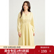 獨束大碼女裝法式慵懶感連衣裙兩件套2025春優(yōu)雅氣質(zhì)馬甲連衣裙套 麥稈黃（連衣裙） 2XL (尺碼：4)