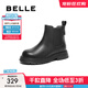 百麗（Belle）休閑舒適時(shí)裝靴商場(chǎng)同款復古時(shí)尚短靴T1029D94 黑色-單里 30