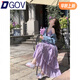 DGOV2025法式甜妹風(fēng)時(shí)尚百搭白色蕾絲吊帶連衣裙女沙灘裙蛋糕裙長(cháng)裙子 淺紫色 S 【85-100斤】