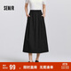 森馬（Semir）[商場(chǎng)同款]半身裙女松緊腰純色春季2025遮胯A字裙101125120008