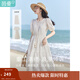 茵曼（INMAN）法式度假小個(gè)子套裝連衣裙2025夏女裝新品高檔白色中長(cháng)裙子 悠蘭杏 M