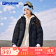 FILA FUSION斐樂(lè )潮牌情侶款羽絨服時(shí)尚立領(lǐng)上衣外套男女同款羽絨服 正黑色-BK 情侶款 M