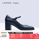 Clarks其樂(lè)女士高跟鞋 夏季新款舒適單鞋粗跟皮鞋F(xiàn)reva55 Strap 海軍藍(lán)26176634 36