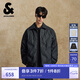 杰克·瓊斯（JACK&JONES）男裝25年秋冬季輕薄羽絨服男士翻領(lǐng)無帽短款PU壓膠鴨絨服棉夾克 E41黑色 M （175）