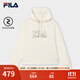 FILA 斐樂(lè )官方女子連帽衛衣2025春新款時(shí)尚休閑寬松針織長(cháng)袖上衣 云菇白-WT M