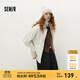 森馬（Semir）森柔牛仔|牛仔外套女中長款燈芯絨翻領(lǐng)秋季落肩寬松上衣時尚 奶白10501 M