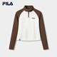 斐樂(lè ) 斐樂(lè )官方女子針織長(cháng)袖衫2025冬季新款時(shí)尚休閑拼色半拉鏈長(cháng)T 云菇白-WT L 170/88A/L