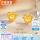 六福珠寶七夕禮物 足金愛(ài)心黃金耳釘女款時(shí)尚閃耀心形耳飾計價(jià) 約2.10克