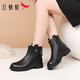 紅蜻蜓時(shí)裝靴女秋冬增高百搭短靴通勤輕便時(shí)尚媽媽皮靴WLC457751B黑色36