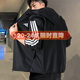 阿迪達斯（adidas）男裝夾克 2025秋季新款運動(dòng)服時(shí)尚風(fēng)衣快干透氣休閑梭織連帽外套 經(jīng)典黑/刺繡LOGO/主推款 L 【175-180cm/150-160斤】