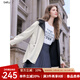 百圖betu女裝2025秋季新款風(fēng)衣拼色設(shè)計(jì)山系戶外風(fēng)衣外套女2508T61 杏色 L