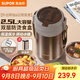 蘇泊爾（SUPOR）保溫飯盒大容量316不銹鋼多層密封學(xué)生上班族分層飯盒超長(zhǎng)保溫 【暮咖灰】+餐勺 2.5L