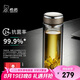 希諾抗菌玻璃杯男高檔泡茶杯子七夕情人節(jié)教師節(jié)禮物XN-1937銀灰350mL