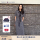 TOMMY HILFIGER【顯瘦百搭】夏季女休閑條紋收腰開(kāi)叉POLO長(cháng)裙連衣裙 黑白條紋0AY S