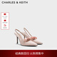 CHARLES&KEITH緞面蝴蝶結尖頭高跟涼鞋女生日禮物CK1-60361556 Light Pink淺粉色 35