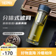 膳魔師（THERMOS）雙層玻璃杯男女茶水分離杯水杯車(chē)載便攜泡茶杯生日禮物TCGE-400 藍色 400ml